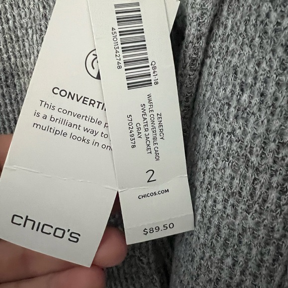 Chico’s Zenergy Convertible Waffle Cardigan - Picture 3 of 5